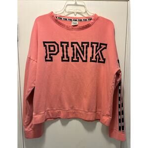 Victoria’s Secret Pink Lightweight Pink Logo Sweatshirt Size L